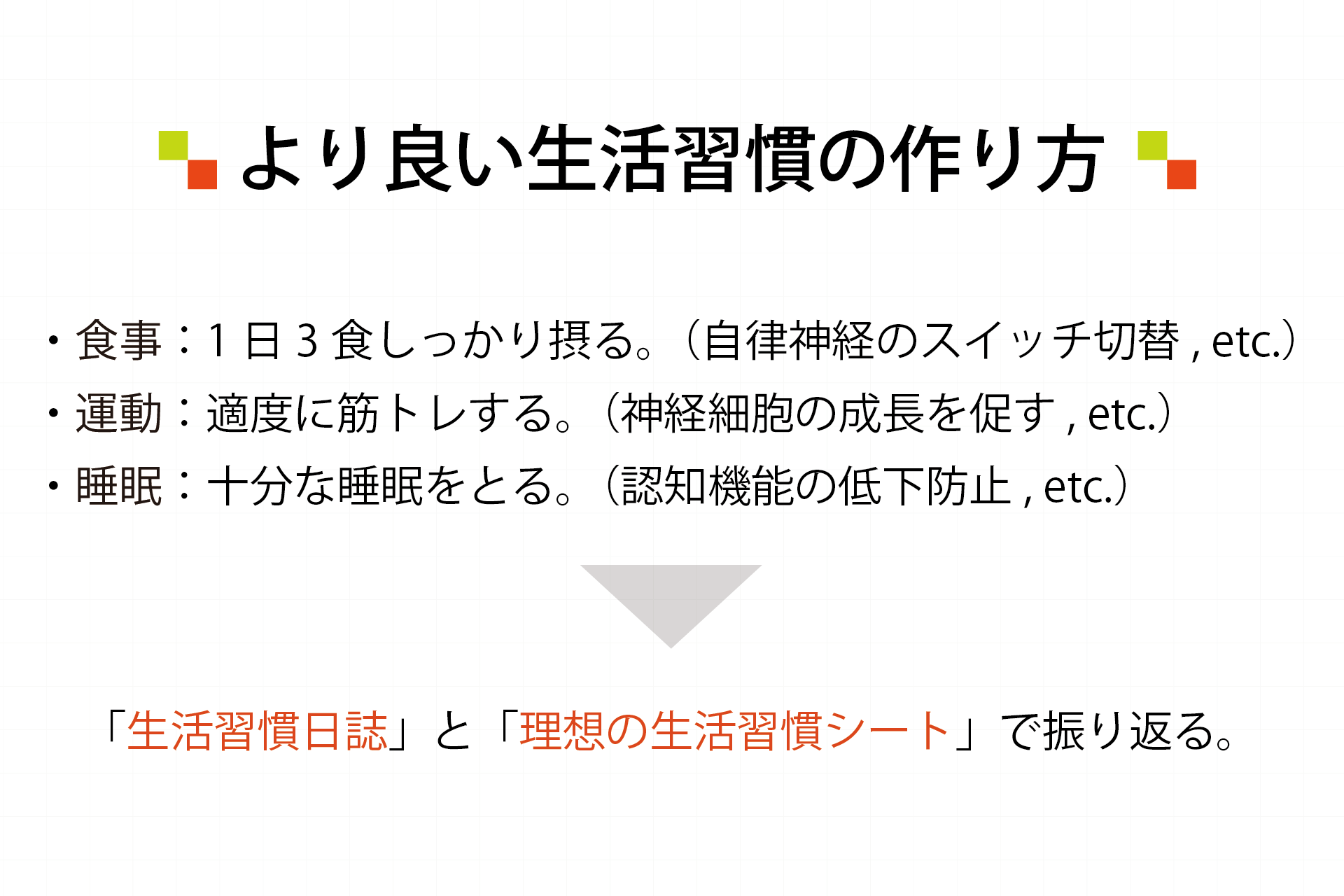 より良い生活習慣の作り方