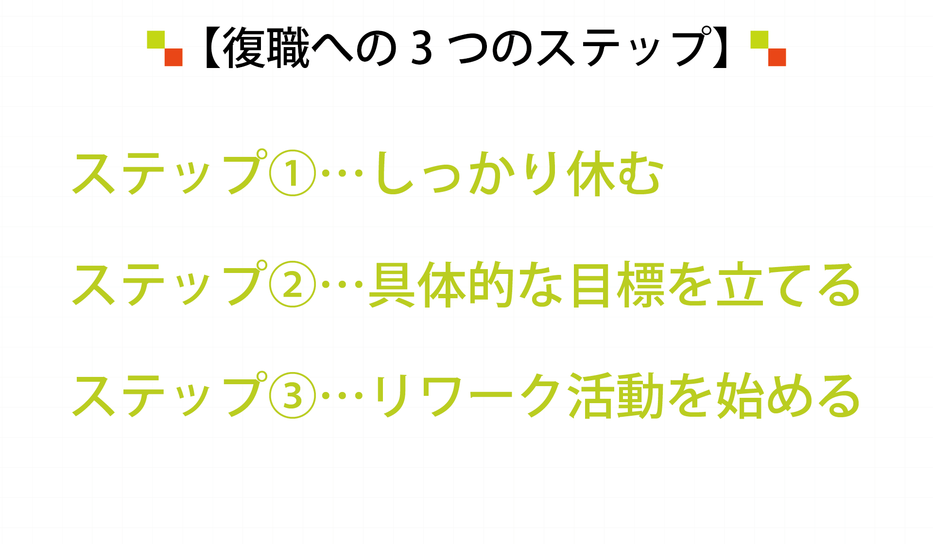 復職への3つのステップ